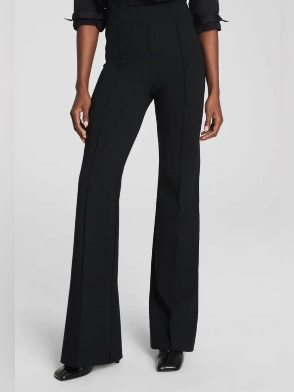 SPANX Ponte Flare Pant Black High-Rise Flare Trousers With Stretch Comfy Large
